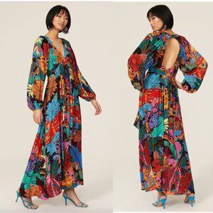 FARM Rio Black Cool Leopards Maxi Dress